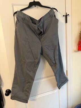 Plus Size Gray Casual Chino Pants